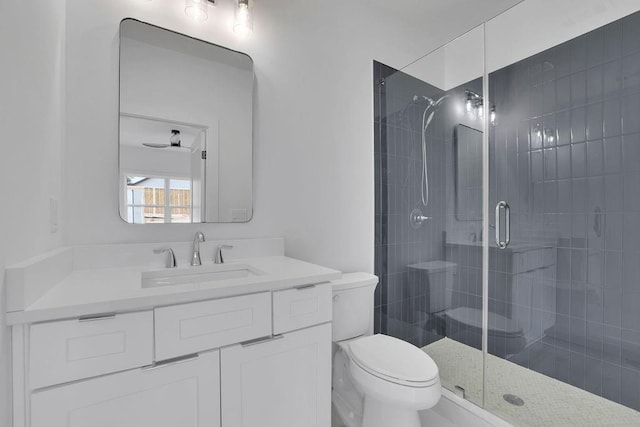 315 Hillcrest View Dr, Suwanee, GA 30024 - full bathroom with toilet, vanity, and a shower stall