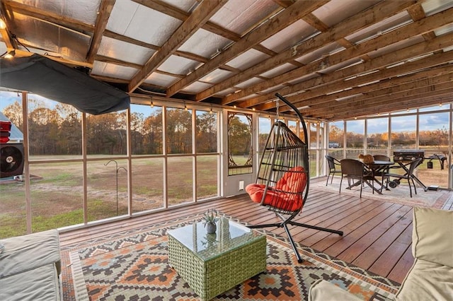 view of unfurnished sunroom