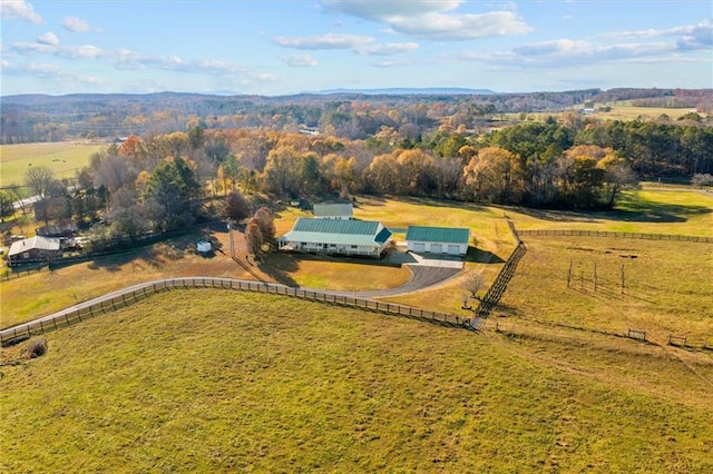 bird's eye view featuring a rural view