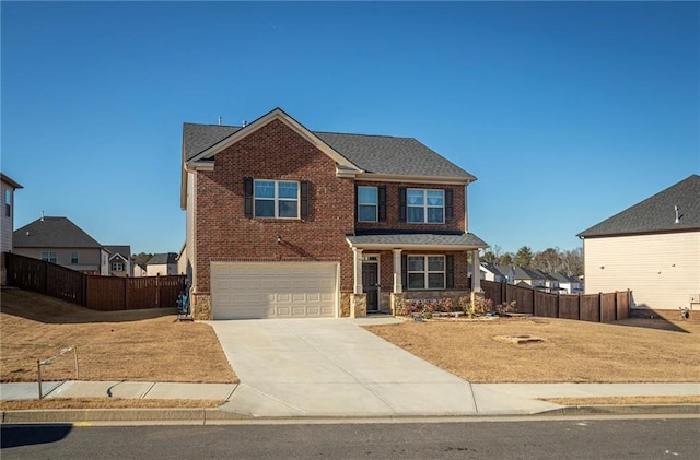 view of front of house with a garage