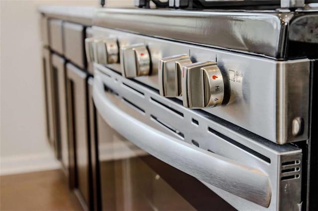 interior details featuring stainless steel gas range oven