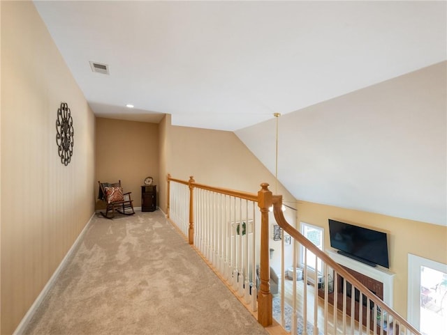 4523 Warwick Glen Pl, Flowery Branch, GA 30542 - hallway featuring carpet flooring, plenty of natural light, and baseboards