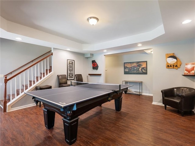 4523 Warwick Glen Pl, Flowery Branch, GA 30542 - game room with wood finished floors, recessed lighting, and baseboards
