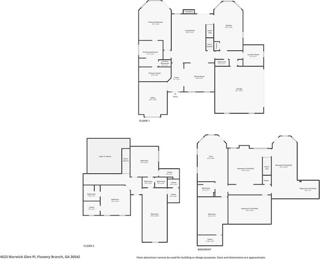 4523 Warwick Glen Pl, Flowery Branch, GA 30542 - property floor plan