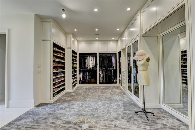 spacious closet featuring carpet floors