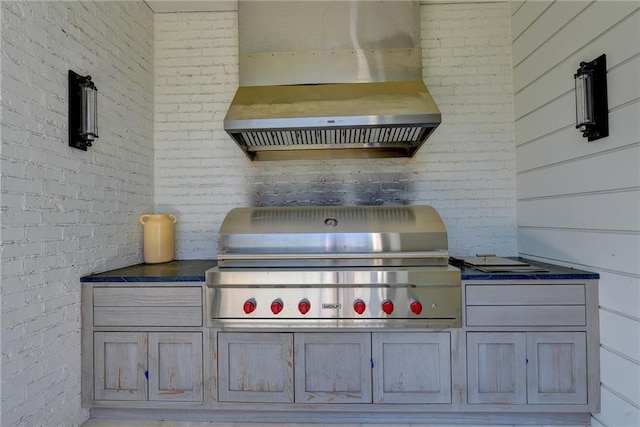 view of patio with a grill