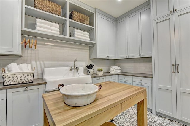 interior space featuring a sink