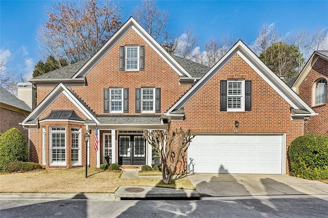 view of front property with a garage