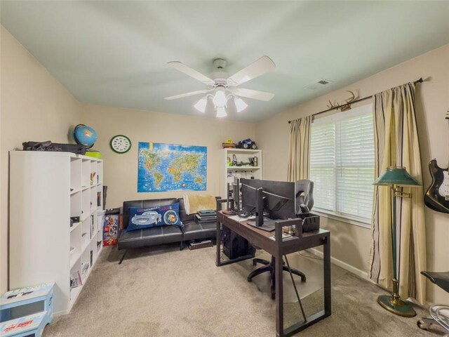 710 Bentgrass Ct, Dacula, GA 30019 - carpeted office space with a ceiling fan and baseboards
