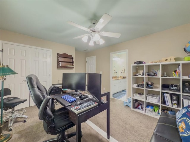 710 Bentgrass Ct, Dacula, GA 30019 - home office featuring carpet floors and a ceiling fan