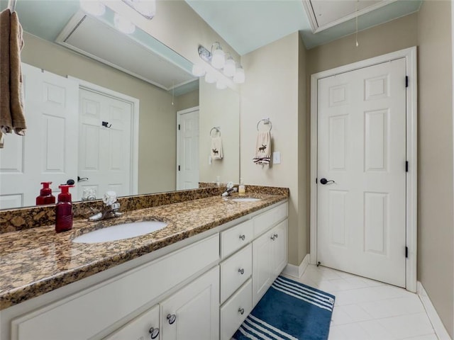 710 Bentgrass Ct, Dacula, GA 30019 - bathroom featuring double vanity and tile patterned floors