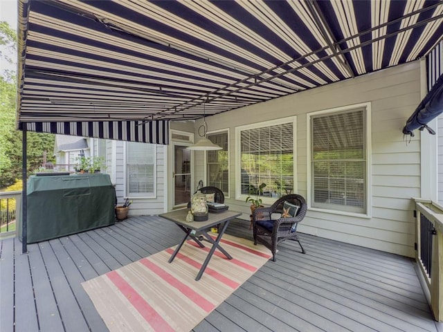 710 Bentgrass Ct, Dacula, GA 30019 - wooden terrace with grilling area