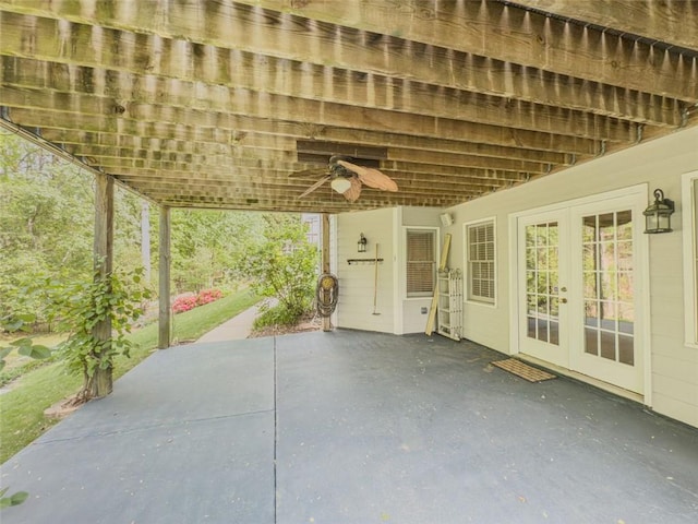 710 Bentgrass Ct, Dacula, GA 30019 - view of patio featuring french doors and a ceiling fan