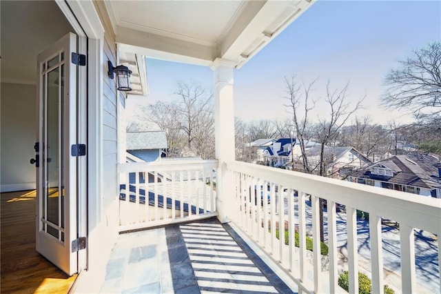 balcony with a residential view