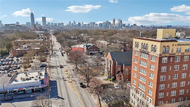 drone / aerial view featuring a view of city