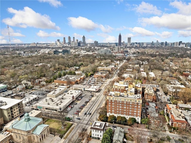 drone / aerial view featuring a view of city