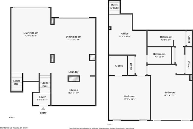 145 15th St NE Unit 435, Atlanta, GA 30309 - floor plan / room layout