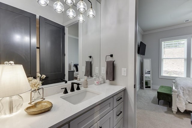 1889 Jefferson River Rd, Jefferson, GA 30549 - bathroom featuring crown molding and vanity