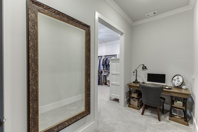 1889 Jefferson River Rd, Jefferson, GA 30549 - office with ornamental molding and carpet flooring