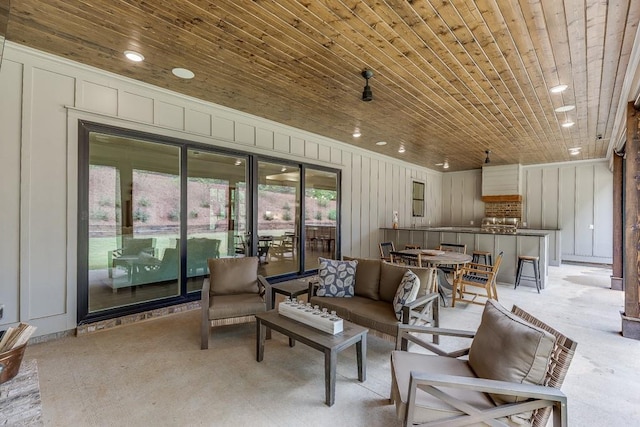1889 Jefferson River Rd, Jefferson, GA 30549 - living room featuring recessed lighting and wooden ceiling