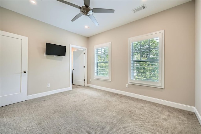 504 E Howard Ave, Decatur, GA 30030 - empty room with carpet, ceiling fan, and recessed lighting