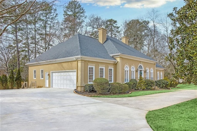 view of front of house with a garage