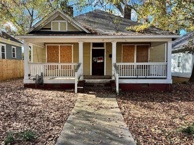 bungalow-style home with covered porch