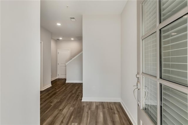 interior space featuring dark hardwood / wood-style flooring