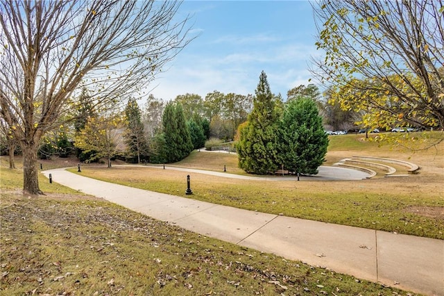 view of community featuring a yard