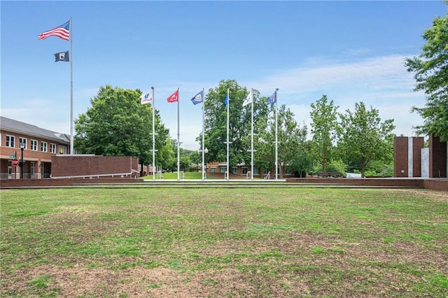 view of community featuring a yard