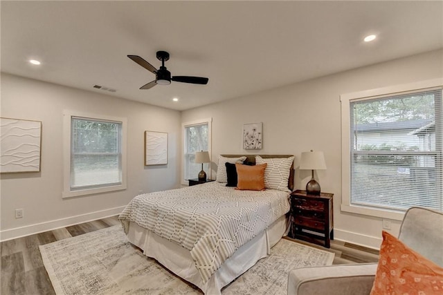 538 Center Hill Ave NW, Atlanta, GA 30318 - bedroom featuring visible vents, baseboards, recessed lighting, and wood finished floors