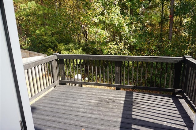 deck featuring fence