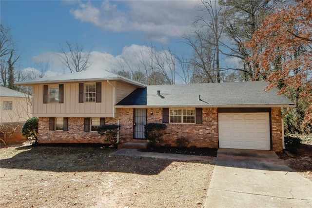 split level home featuring a garage