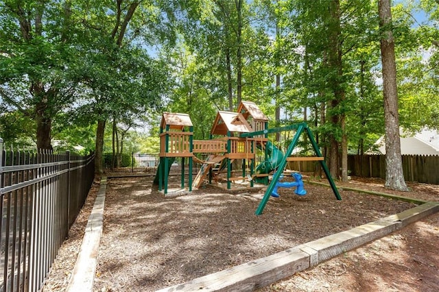 community playground with fence