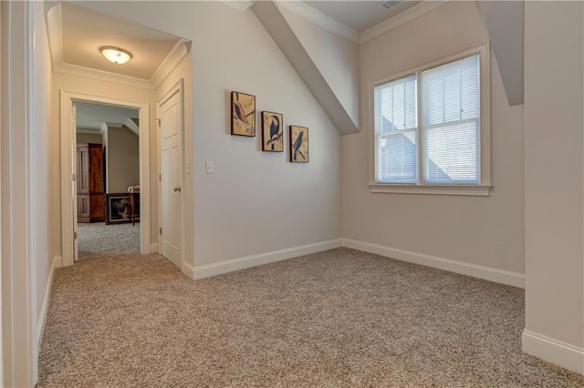 bonus room with carpet floors and baseboards