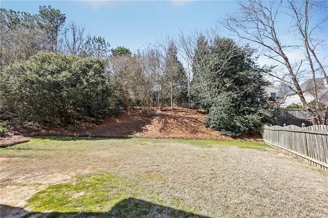 view of yard featuring fence