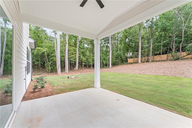 view of patio / terrace with ceiling fan