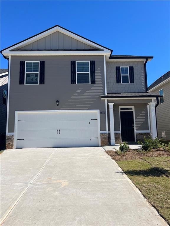 view of front of house with a garage