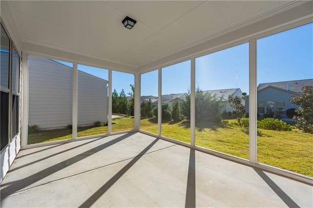 view of unfurnished sunroom