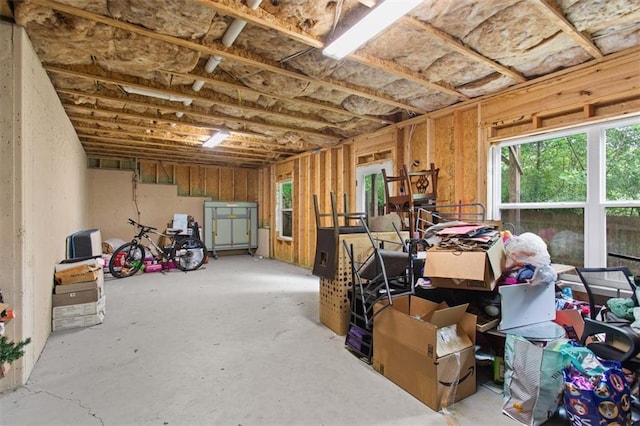 miscellaneous room featuring concrete flooring and a wealth of natural light