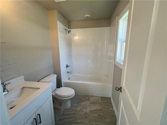 320 Willow Cv, Canton, GA 30114 - full bath featuring toilet, shower / tub combination, marble finish floor, and vanity