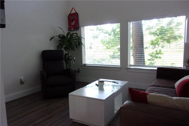 2814 Shellbark Rd, Decatur, GA 30035 - living area featuring dark wood-type flooring and baseboards
