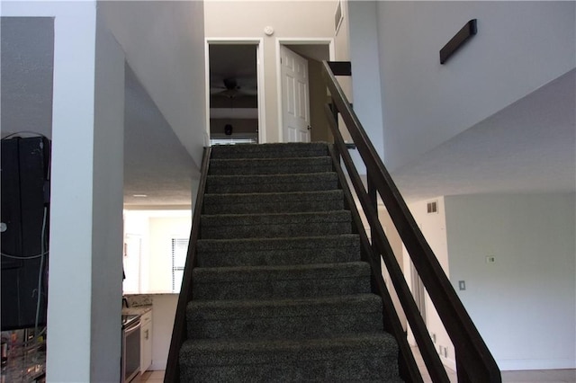 2814 Shellbark Rd, Decatur, GA 30035 - stairs with ceiling fan