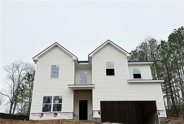 view of front of house with a garage