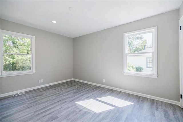 unfurnished room featuring wood-type flooring