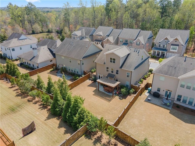 aerial view of residential area
