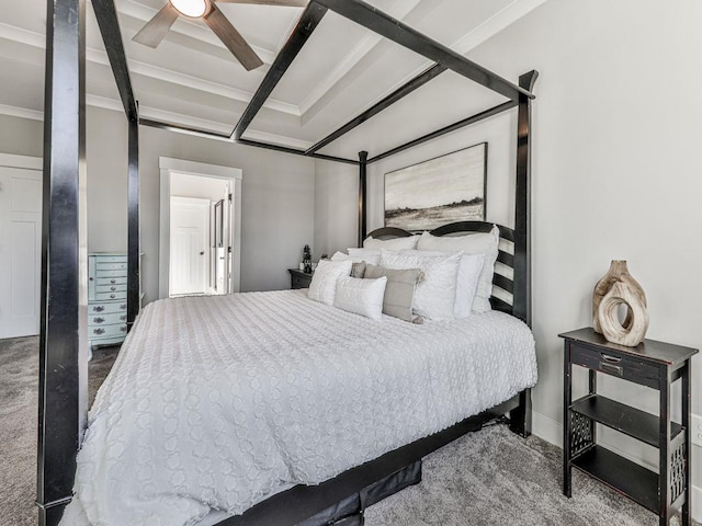 711 Carver Mill Rd, Talking Rock, GA 30175 - bedroom featuring carpet, ornamental molding, and ceiling fan