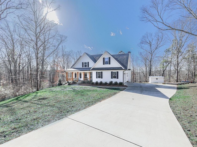 711 Carver Mill Rd, Talking Rock, GA 30175 - traditional-style home with driveway, a front yard, and an outdoor structure