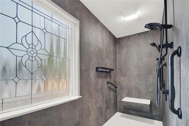 bathroom featuring walk in shower