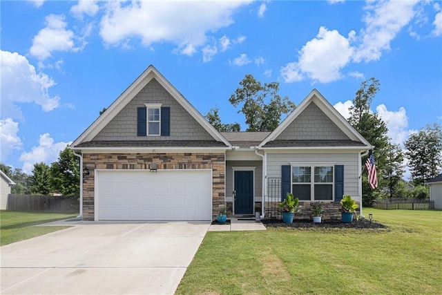 11 Rambling Oaks Dr NE, Rome, GA 30165 - craftsman-style home with stone siding, concrete driveway, and a garage